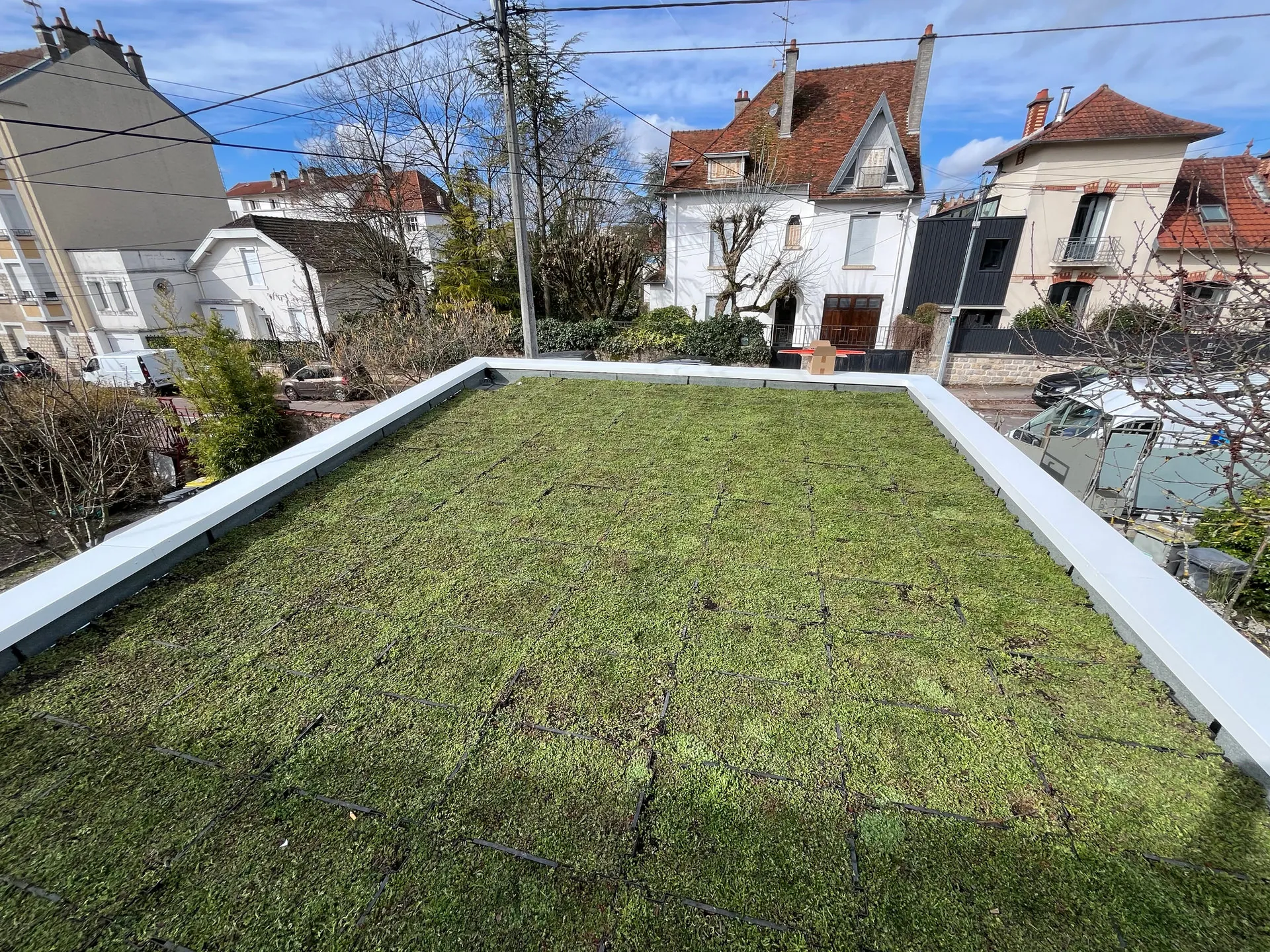 Toiture-terrasse végétalisée, projet Clos des Chênes à Longvic